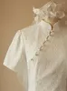 Ethnic Clothing 2023 Chinese Style Vintage Women Mandarin Collar White Lace Qipao Sexy Short Sleeve Party Wedding Dress