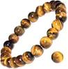 Hilo de piedras preciosas naturales, pulsera de ojo de tigre dorado, piedras preciosas, cuentas redondas, cristales curativos, pulseras de Chakra de cuarzo para mujeres, regalos, Unisex