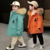 2023 소년 소녀 다운 재킷, 중간 길이, 두꺼운 2021 새로운 중대형 아동복, 세련된 어린이 겨울 재킷 코트