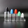 100 PCS PET 5ML Dropper Bottle Child Proof Safe Highly transparent Plastic Dropper Bottle Squeezable E cig Colorful caps Qmftu