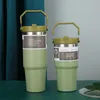 30oz tumblers com cabide de parede dupla de aço inoxidável isolado canecas de carro ao ar livre garrafas de água de acampamento reutilizáveis flip à prova de vazamento c328z