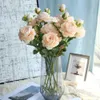 Dried Flowers 61cm Long European Artificial Head Home Silk Peony Wedding Rose Decorative Flower Party Decor 1pcs