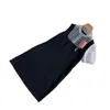 Temel Günlük Elbiseler Tasarımcı 23 Yaz Yeni Ünlü Tarzı Zarif Mizaç El Yapımı Tırnak Elmas Siyah Beyaz Ekleme Sahte İki Parça Elbise JTXD