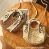 Designer Bag Alphabet Ribbon hand-woven bag All-in-one semi-circle super Fairy grass braided bag Women's seaside photo beach bag qwertyui879