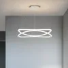 Lâmpadas pendentes lustres de teto de led para sala de estar, quarto, jantar, cozinha, moderno, simples, design de anel branco, luzes penduradas