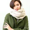 Bufandas Versión coreana Bufanda de Cachemira de imitación Otoño e invierno Mujer Grueso Color puro Mantón con borlas Estudiantes Cálido
