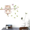 New Wall Stickers Cute Cat Butterfly Tree Branch For Kids Rooms Home Decoration Cartoon Animal Wall Decals Diy Posters Home Decor