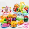 Kitchens Play Food Kids Plastic Kitchen Toy Shopping Cart Set Cut Fruit and Vegetable Food Play House Simulation Toys Early Education Girl Gifts 230626