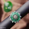 Cluster Rings KJJEAXCMY Fine Jewelry Natural Emerald 925 Sterling Silver Gemstone Women Ring Support Test Beautiful