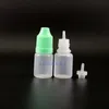 Lot 100 pièces 5 ML livraison gratuite flacons compte-gouttes en plastique LDPE avec bouchons et embouts de sécurité à l'épreuve des enfants long mamelon Arjhe