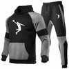 Men's Tracksuits Herfst Nl Winter Nieuwe Mannen Merk Casual Pak Jogging Ssports Stiksels Hoodie Broek 2Delige Set Van Mannen Trui men suit x0627