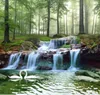 Bakgrundsbilder 3D 5D 8D Väggmålning Stor storlek Po Wall Paper Forest Creek Waterfall Woods Landscape Living Room TV Bakgrund Bakgrundsanpassning