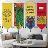 Tapisserier Modern Graffiti Art Tapestry Keiths Harings tygvägg hängande makram målning väggmattor filt hippie trendrum dekoration 230626