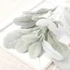 Fleurs séchées plantes artificielles feuilles floues diy artisanat d'hiver fausse fleur fleur de mariage blanc décor