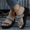 Hausschuhe Lucyever 2023 Sommer Platfrom Kristall Frauen Leichte Keile High Heels Sandalen Frau Plus Größe Dicke Sohle Schuhe 42