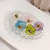 Cluster Rings Y2K Jewelry Fund Summer Only Beautiful Plum Blossom Flower Ring Lovely Geometric Color Jelly Resin For Teen Girls