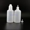 50 ml 100 stycken LDPE -plastdropparflaskor med barnsäker säkerhetsmössor och tips E cig Long Nipple Hxiqw