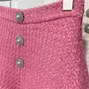 Kobiety szorty damskie biuro mody delikatność Pearl Buttons Elegancka lady tweed wysoka talia szerokiej nogi