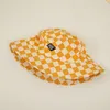 Caps Hats 2 6Y Kids Boy Girl Bucket Hat Wide Brim Checkerboard Beach Sun Fisherman for Toddler Summer Outdoor Seaside 230626