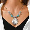 Collane con ciondolo Bohemian Turquoise Love Heart For Women Girls Statement Pendenti Collana Party Holiday Jewelry Gifts