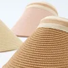 Visières Été Femme Soleil Chapeaux Femme En Plein Air Visière Caps Fait À La Main Chapeau De Paille Casual Ombre Chapeau Vide Top Pêche Vacances Plage 230627