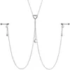 Nipple Rings 1pc Sexy Piercing Ring Chain Jewelry Clip For Women Gold And Silver Color Connecting Tassel Body Chains 230626