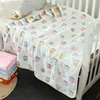 Dekens Inbakeren 6 Lagen Gaas Deken Cartoon Baby Ontvangst 110x110cm Katoen geboren Inbakeren Wrap Quilt Kinderen Badhanddoek Beddengoed 230626