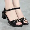 Sweet Fashion Summer Home Sandals Spring Women Beach Zapatos de Mujer Lady Cool Open Toe Black Pu Leather Heel Shoes E89C 677 175