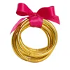 2023 Factory direct children jelly silicones bracelets all weather gold glitter bangle for girls kids