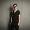 Men's T Shirts Fashion Hairdresser Short-sleeved T-shirt For Male Edition Self-cultivation V-collar Half-sleeve Personal Leisure