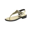 Sandals PU 969 Summer Leather Women Shoes Round Toe Tee Low Low