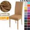 Linge 1/2/4 / 6pcs Couvre-chaise Home Spandex Stretch Elastic Hlebcovers Chair Covers for Kitchen Dining Roard Mariage Banquet Maison