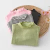 T shirts Girls Children Striped Bottoming Shirt Spring Autumn Clothes Casual Simple Fashion Tees Baby Wear Soft Loose Long Sleeve Top 230626