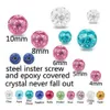 Nippelringar 30pcslot 16G 14G Epoxy Crystal Ferido Ball Ersättnings Piercing Tillbehör för tunga ring Lip Ear Jewelry Partihandel 230626