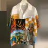 Мужская повседневная дизайнерская рубашка Casablanca, мужские и женские шелковые рубашки с коротким рукавом, поло Casablanc