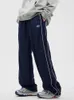 Pantaloni delle donne HOUZHOU Donne Sport Kpop Y2K Patchwork A Righe Femminile Vintage Harajuku Pantaloni Da Jogging Gamba Larga Oversize