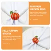 Dinnerware Sets 4 Pcs Napkin Buckle Decorative Rings Fall Table Books Pumpkin Metal Trim Alloy Holder