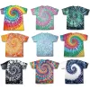 手作りのネクタイDYETシャツOp07 Rainbow Spiral Street Street Boarding Tide Brand Men's and Women's Hip Hopルーズコットン半袖レトロ