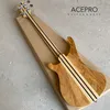 5Piece Maple+Rosewood Neck Thru Body Electric Bass Guitar Upgrade Adjustable Bridge Available Spalted Maple Checkerboard Binding