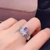 Anelli a grappolo Regalo Anello tanzanite naturale e reale Gioielleria in argento sterling 925