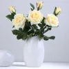 Fleurs séchées bricolage têtes de fleurs artificielles de mariée Rose pivoine accessoires de décoration de maison créatif mariage soie