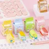 ERASER 48 PCS/LOT KAWAII PET MILK CARTON ERASER Söt katt som skriver Ritningsgummipennor Eraser School Office Supplies Childrens gåvor