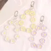 Nyckelringar Nedar Färgglada blommor Nyckelring Söt pendellangentkedjor för kvinnor Girls Handbag Accessorie Diy Jewelry Ornaments Gifts Keyrings