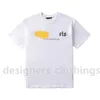 2023 Mens Designer T Shirt Abbigliamento Palms Designer Camicie Donna Moda Vernice spray Graffiti Coppia maniche corte High Street Loose Tide Marca Girocollo Lettera 907