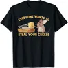 Heren T-shirts Iedereen wil je kaas stelen O-hals katoenen shirt Heren Casual Vintage Tees Tops Drop