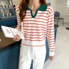 Women's Sweaters Loose Striped Long-sleeved Knit Sweater Slimming Blouse Women's Pullover