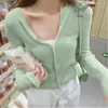 Kvinnors stickor 2023 Vår sommarlång ärm Loose Hollow Out Lace Cardigan Women Sun Protection Clothing Female Cardigans Kvinnorrockar