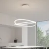 Lámparas colgantes Lámparas de techo LED para sala de estar Dormitorio Comedor Cocina Moderno Simple Diseño de anillo blanco Luces colgantes
