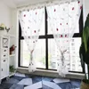 Rideaux Cartoon Fruit Broidered Tulle rideau pour les enfants Chambre des filles coréenne Jolie fraise Modèle Sheer Window Treatment Kitchen