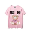 Kvinnors t-shirt designer kvinnor moschinos t-shirt sommar italienska lyxmärken tees tecknad björn björn lös bomull rund hals för utomhus fritidskläder 1ya1s